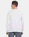 Calvin Klein Men White Round Neck Long Sleeve T-Shirt