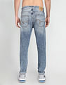 Flying Machine Mid Rise Slash Slim Tapered Jeans