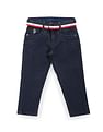 U.S. Polo Assn. Kids Boys Slim Fit Striped Belt Jeans