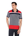 AD by Arvind Cotton Horizontal Stripe Polo Shirt