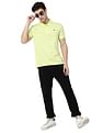 AD by Arvind Men Lime Geometric Print Cotton Polo Shirt