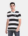 U.S. Polo Assn. Black And White Stripe Pique Polo Shirt