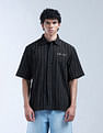 Flying Machine Vertical Striped Oversized Fit Digitopia Shirt