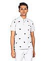 Aeropostale Men Off White Short Sleeve Printed Polo Shirt