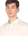 Calvin Klein Men Off White Dot Print Cotton Stretch Casual Shirt